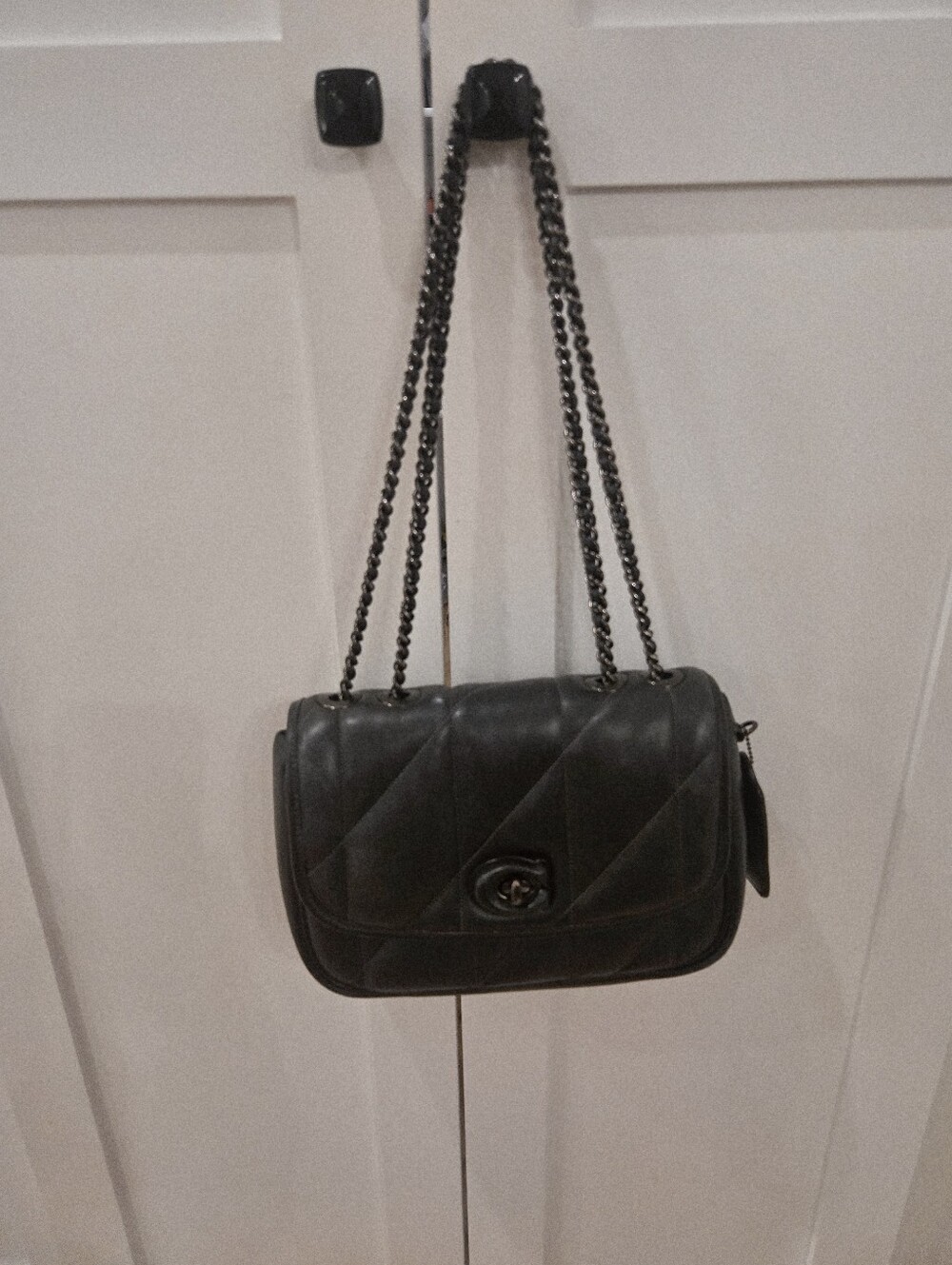 Coach Black Quilted Madison  Shoulder Bag - Picture 8 of 9